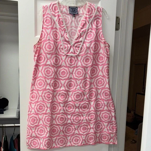 Sail To Sable Dresses | Sail To Sable Pink And White Linen Dress | Color: Pink/White | Size: Xl | Golfmama49's Closet Sail To Sable Dresses | Sail To Sable Pink And White Linen Dress | Color: Pink/White | Size: Xl | Golfmama49's Closet
